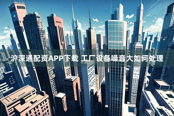 沪深通配资APP下载 工厂设备噪音大如何处理